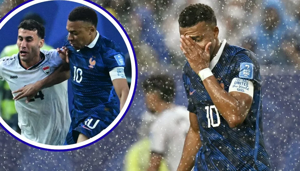 Burza przerwała mecz Francja-Irak na dwie godziny. Mbappe spotkał piłkarzy z Ekstraklasy