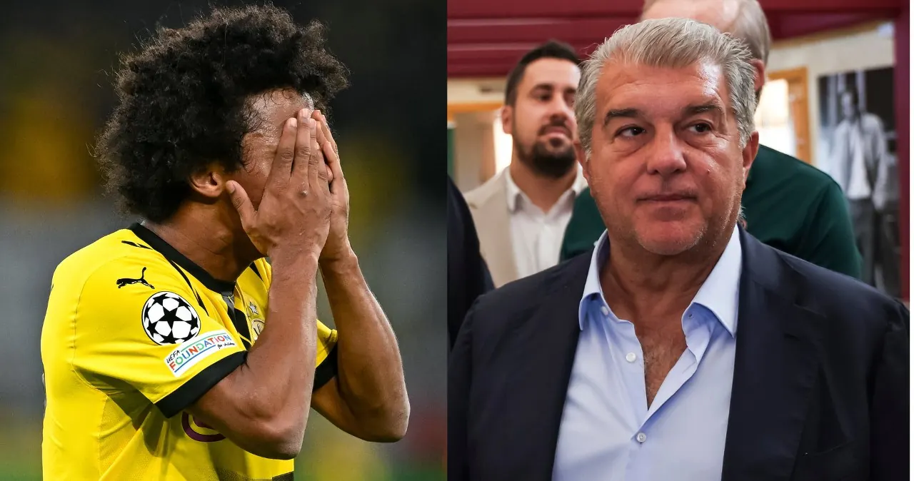 Karim Adeyemi, napastnik Borussii Dortmund, w akcji na boisku podczas meczu.