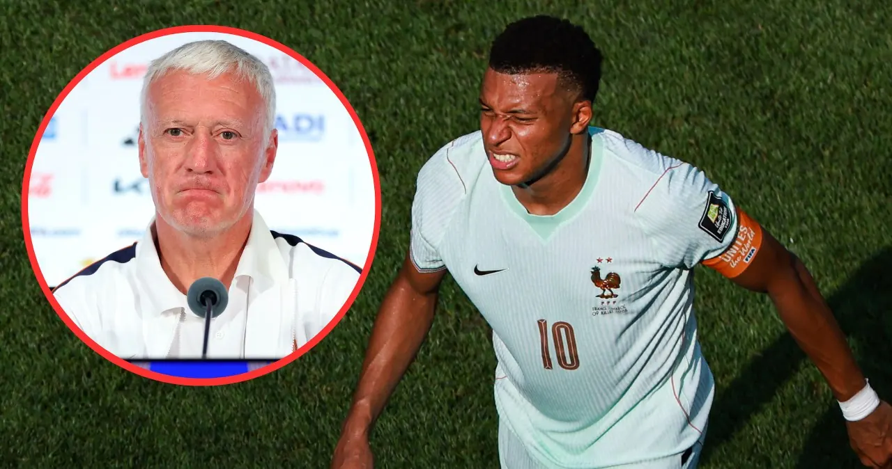 Kylian Mbappe na treningu reprezentacji Francji, skupiony, podczas rozgrzewki przed ważnym meczem.
