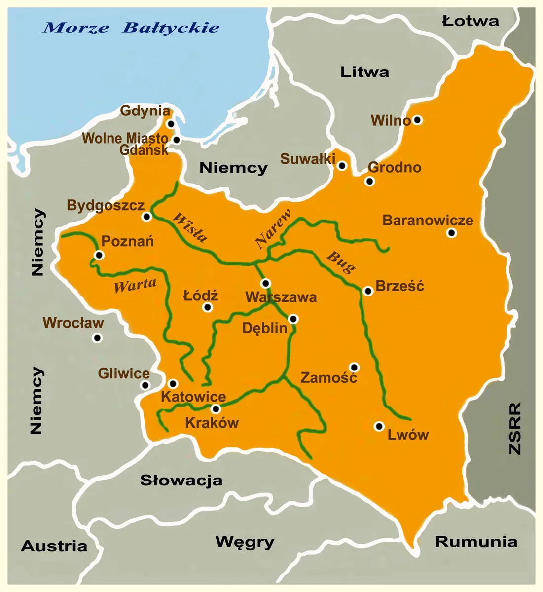 Mapa Polski z elementami graficznymi symbolizującymi samorządy i poziomy ich autonomii, podkreślające nierówności i ograniczenia wpływu na decyzje.